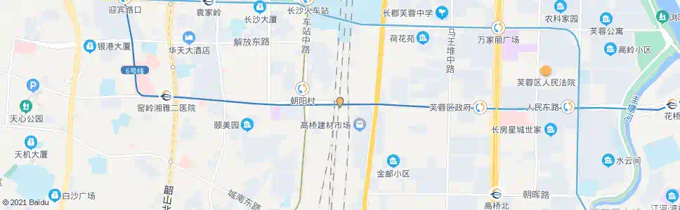 长沙杨家山西(高建市场)_公交站地图_长沙公交_妙搜公交查询2025