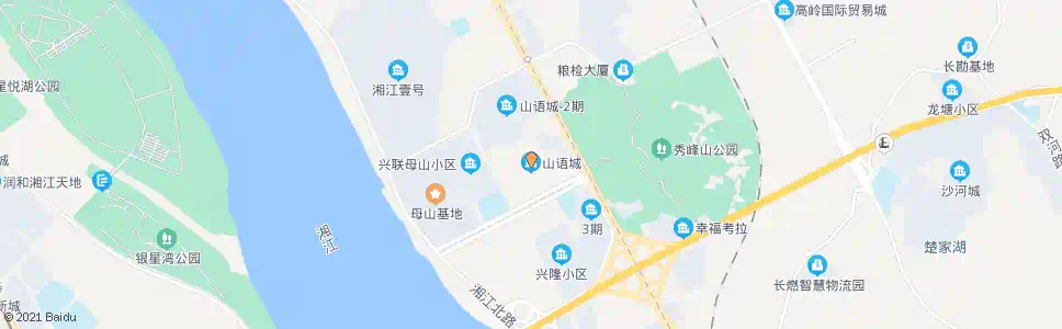 长沙秀峰公园(山语城)_公交站地图_长沙公交_妙搜公交查询2025