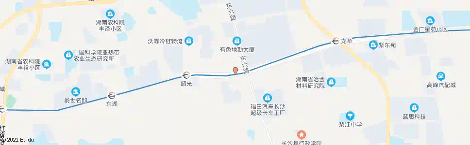 长沙东六路口西_公交站地图_长沙公交_妙搜公交查询2025