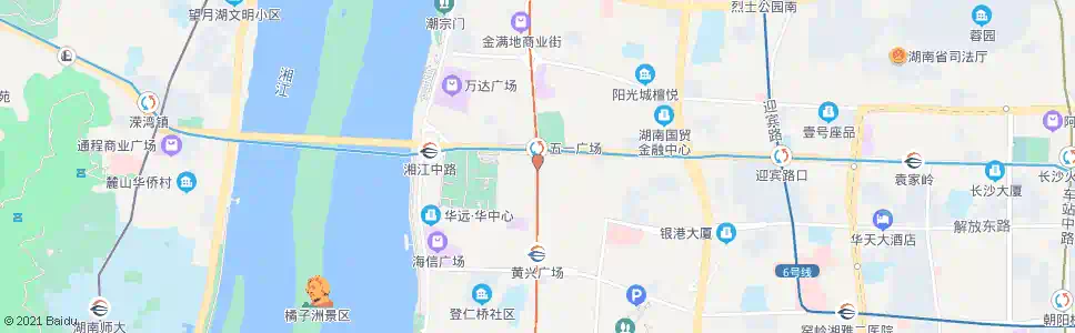 长沙五一广场_公交站地图_长沙公交_妙搜公交查询2025