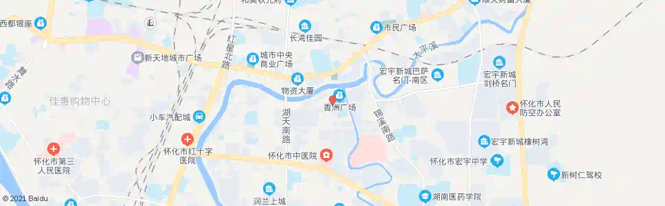 怀化香洲桥_公交站地图_怀化公交_妙搜公交查询2025