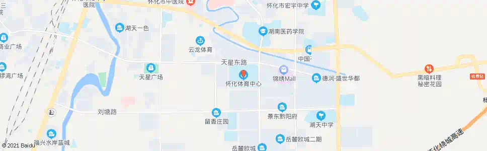 怀化体育中心_公交站地图_怀化公交_妙搜公交查询2025