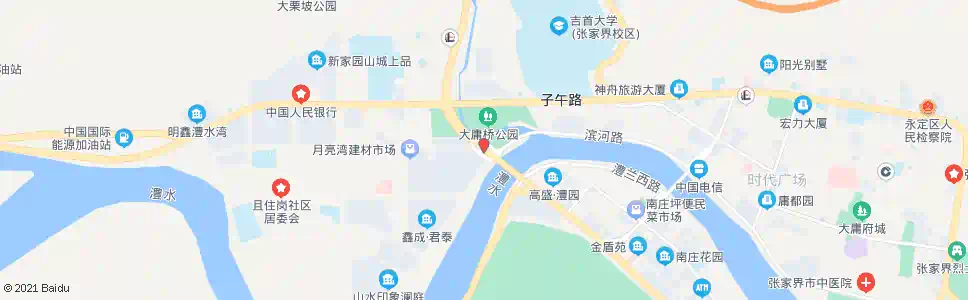 张家界月亮湾花园小区_公交站地图_张家界公交_妙搜公交查询2025