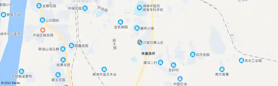 株洲白果山庄_公交站地图_株洲公交_妙搜公交查询2025