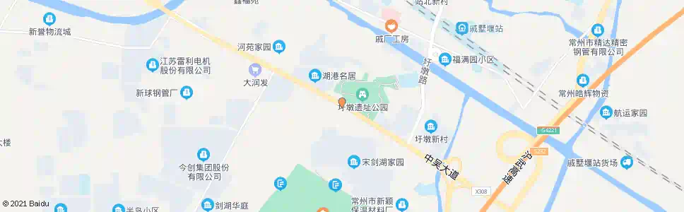 常州圩墩公园南_公交站地图_常州公交_妙搜公交查询2025