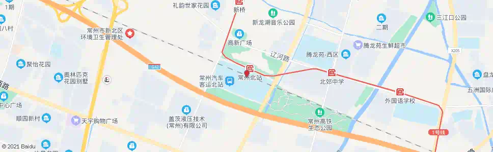 常州常州北站(回车场长江中路)_公交站地图_常州公交_妙搜公交查询2025