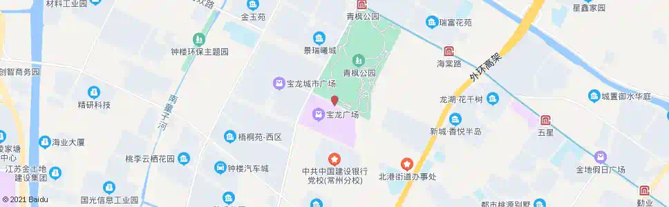 常州青枫公园南(宝龙城市广场)_公交站地图_常州公交_妙搜公交查询2025
