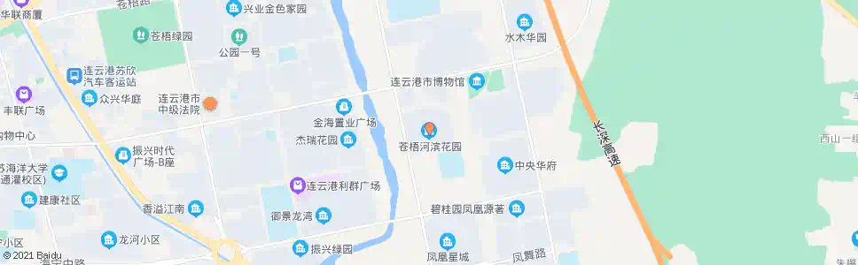 连云港苍梧河滨花园(南)_公交站地图_连云港公交_妙搜公交查询2025