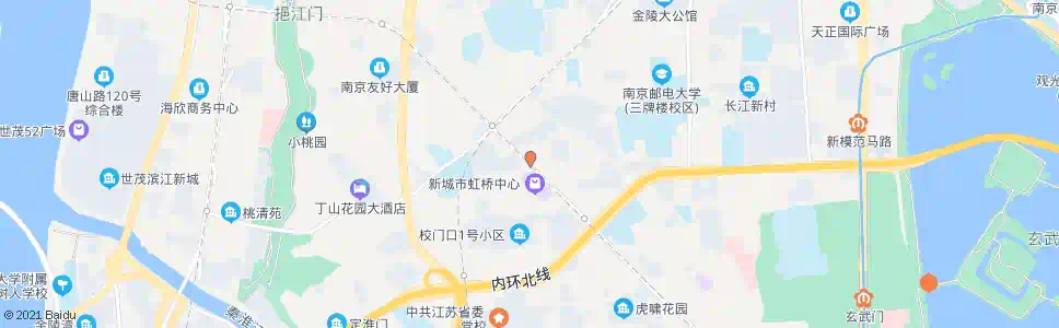 南京中山北路三牌楼_公交站地图_南京公交_妙搜公交查询2025