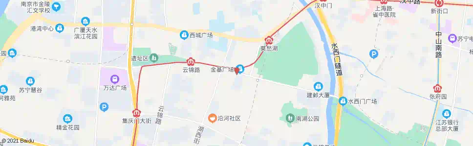 南京水西门大街大士茶亭_公交站地图_南京公交_妙搜公交查询2025