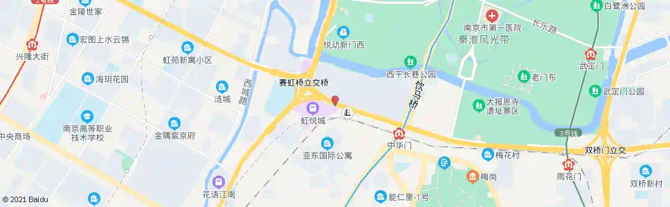 南京赛虹桥立交东_公交站地图_南京公交_妙搜公交查询2025