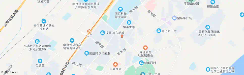 南京旭升花苑南_公交站地图_南京公交_妙搜公交查询2025