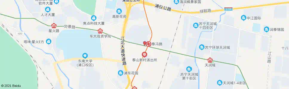 南京泰冯路地铁站_公交站地图_南京公交_妙搜公交查询2025