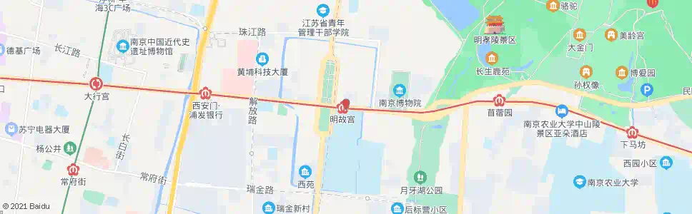 南京明故宫东_公交站地图_南京公交_妙搜公交查询2025