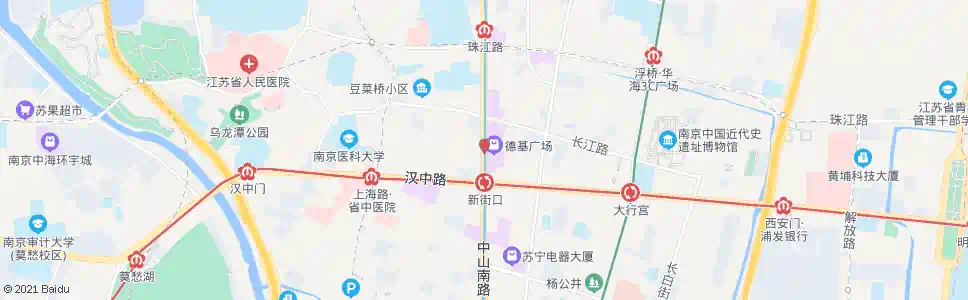 南京新街口北_公交站地图_南京公交_妙搜公交查询2025