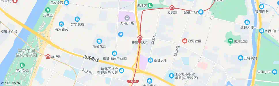 南京江东中路集庆门大街_公交站地图_南京公交_妙搜公交查询2025
