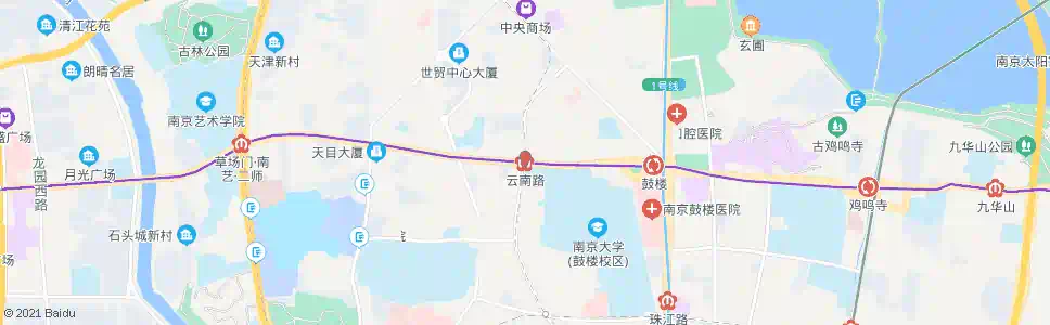 南京云南路_公交站地图_南京公交_妙搜公交查询2025