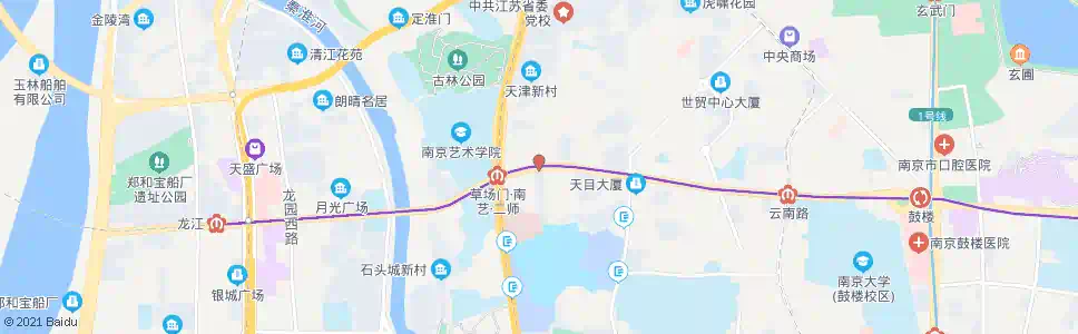 南京北京西路草场门_公交站地图_南京公交_妙搜公交查询2025