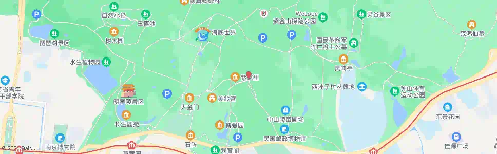 南京中山陵停车场(紫岚里商业街)_公交站地图_南京公交_妙搜公交查询2025