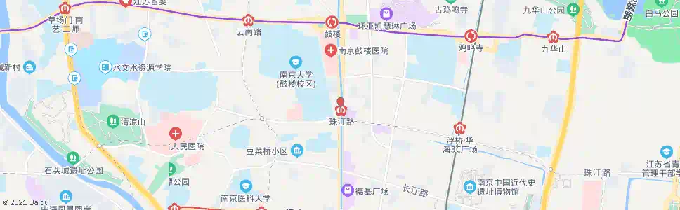 南京中山路珠江路北_公交站地图_南京公交_妙搜公交查询2025