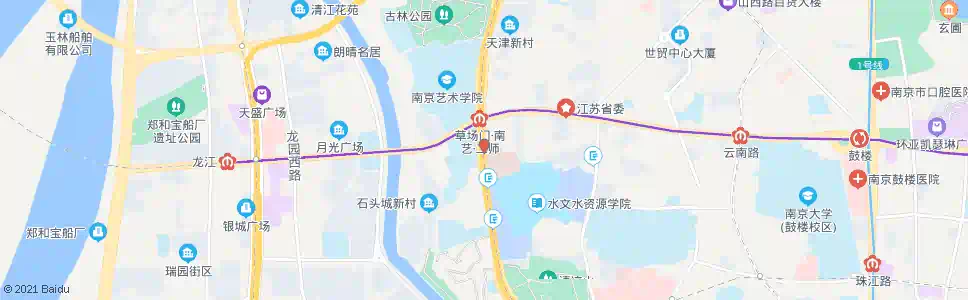 南京虎踞路草场门_公交站地图_南京公交_妙搜公交查询2025