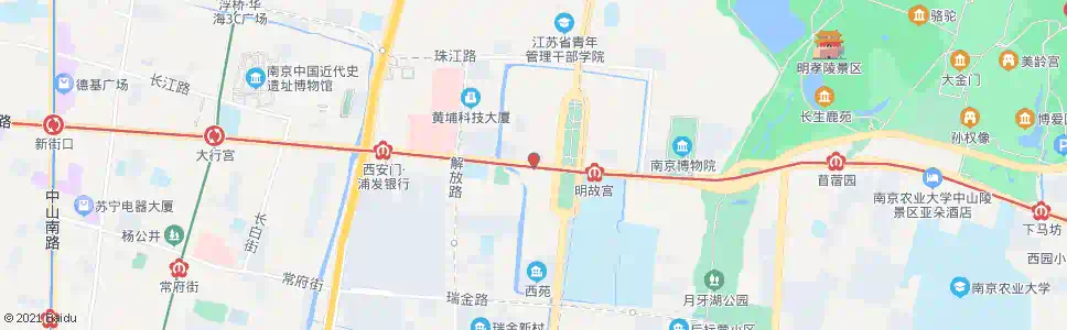 南京明故宫西站_公交站地图_南京公交_妙搜公交查询2025