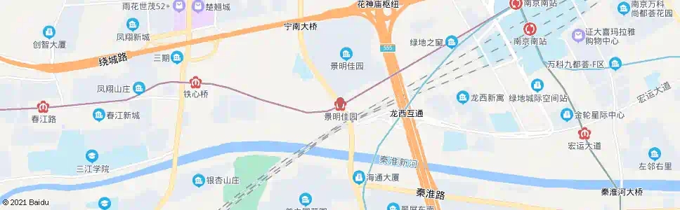 南京景明家园_公交站地图_南京公交_妙搜公交查询2025