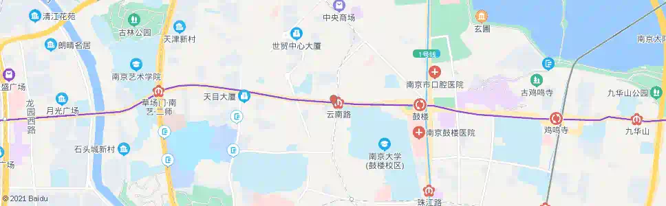 南京北京西路云南路_公交站地图_南京公交_妙搜公交查询2025