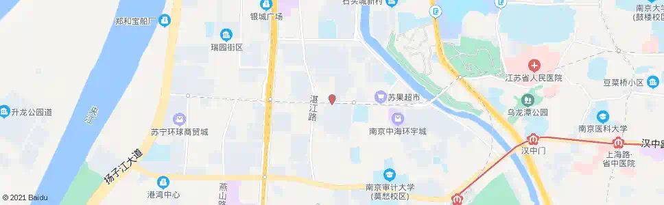 南京清凉门大街湛江路_公交站地图_南京公交_妙搜公交查询2025