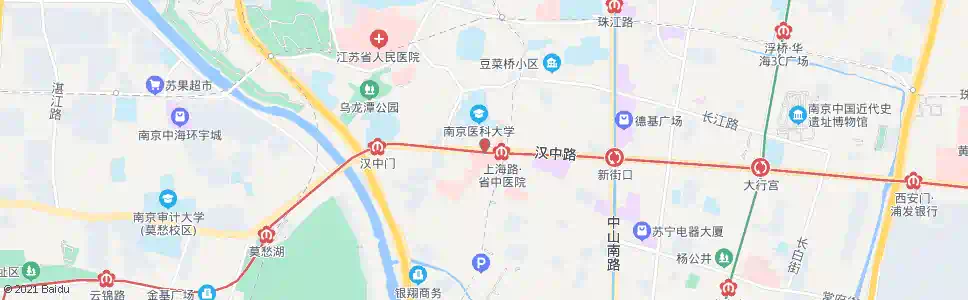 南京汉中路莫愁路_公交站地图_南京公交_妙搜公交查询2025