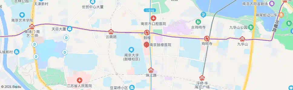 南京鼓楼医院_公交站地图_南京公交_妙搜公交查询2025