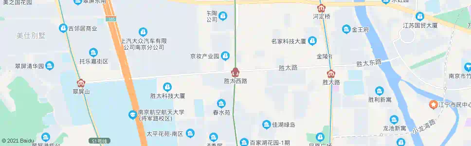 南京胜太西路_公交站地图_南京公交_妙搜公交查询2025