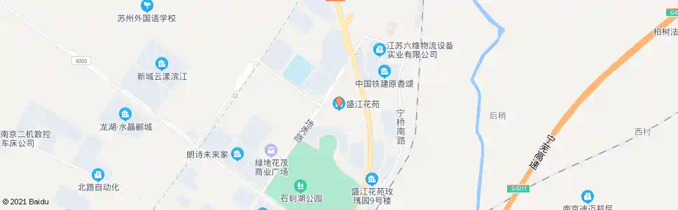 南京盛江花苑南_公交站地图_南京公交_妙搜公交查询2025