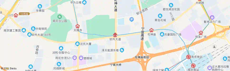 南京软件大道_公交站地图_南京公交_妙搜公交查询2025