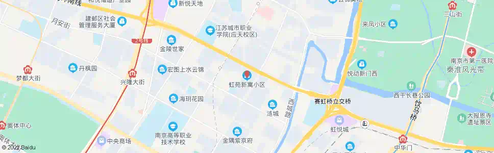 南京虹苑新寓_公交站地图_南京公交_妙搜公交查询2025