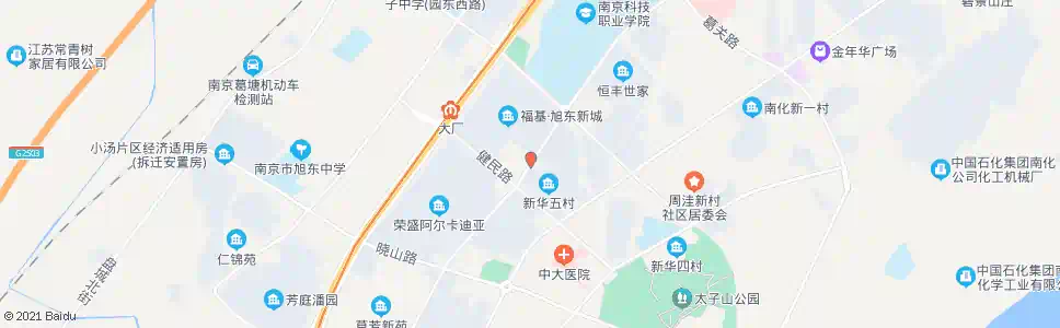 南京新华五村西_公交站地图_南京公交_妙搜公交查询2025