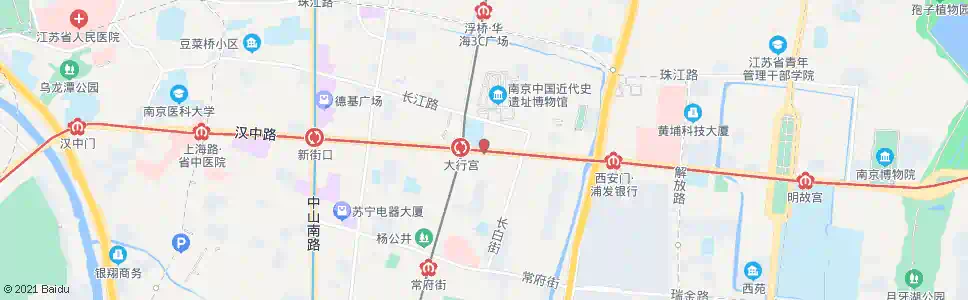 南京大行宫东_公交站地图_南京公交_妙搜公交查询2025