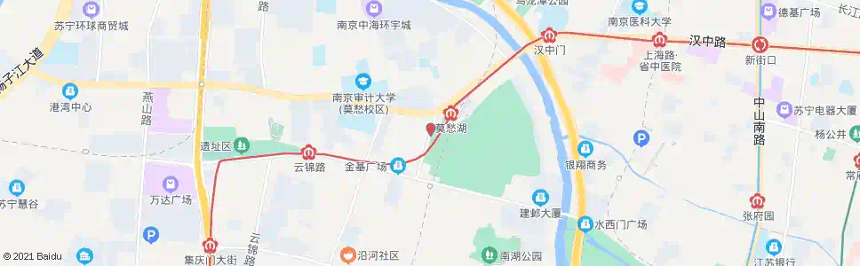 南京莫愁湖公园西门_公交站地图_南京公交_妙搜公交查询2025