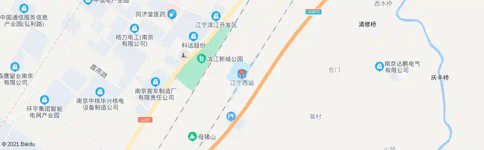 南京江宁西站_公交站地图_南京公交_妙搜公交查询2025