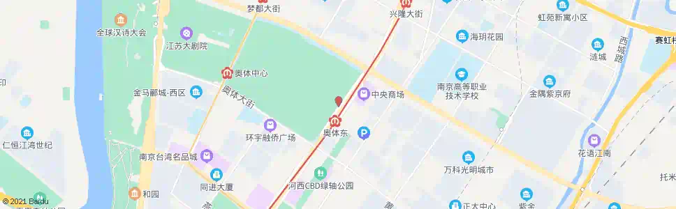 南京奥体中心东门_公交站地图_南京公交_妙搜公交查询2025