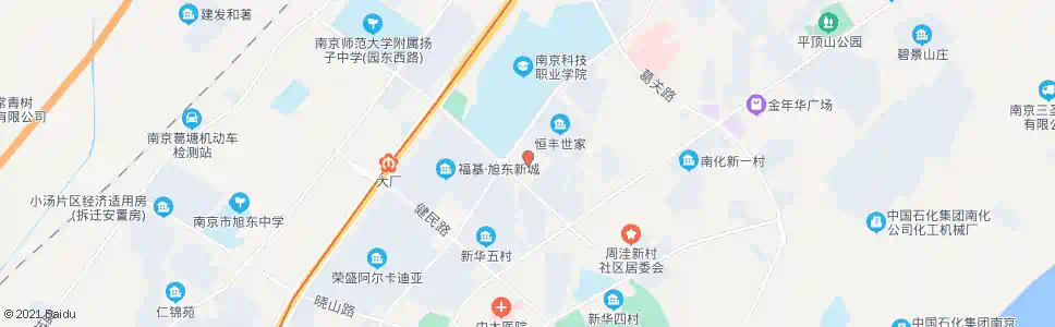 南京旭升花苑_公交站地图_南京公交_妙搜公交查询2025