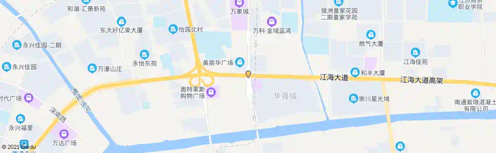 南通北大街江海大道口_公交站地图_南通公交_妙搜公交查询2025