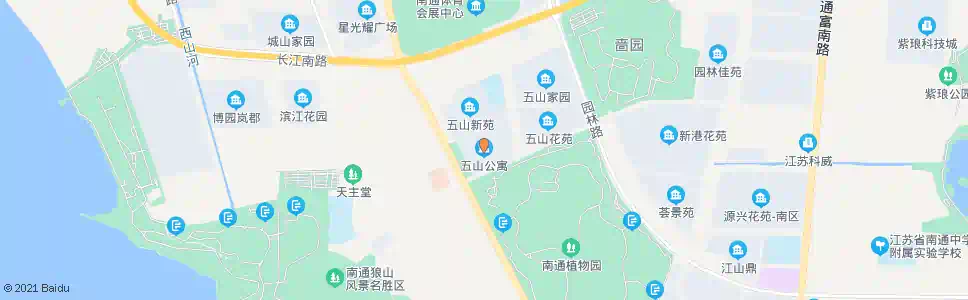 南通五山公寓_公交站地图_南通公交_妙搜公交查询2025