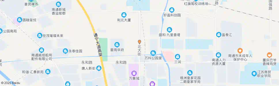 南通北大街永达路口_公交站地图_南通公交_妙搜公交查询2025
