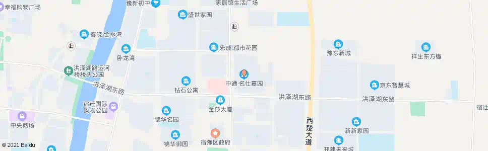宿迁中通名仕嘉园_公交站地图_宿迁公交_妙搜公交查询2025