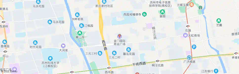 苏州何山大桥东(金门国际商业广场)_公交站地图_苏州公交_妙搜公交查询2025