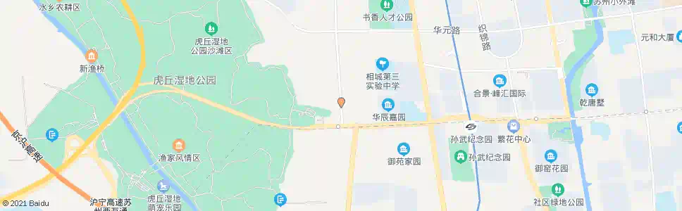苏州虎丘湿地公园东_公交站地图_苏州公交_妙搜公交查询2025