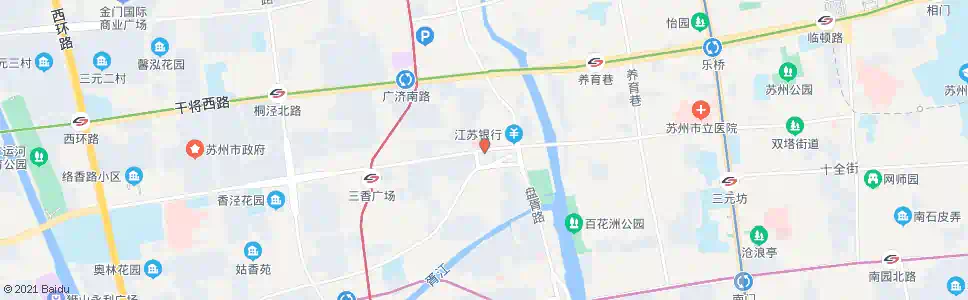 苏州三香公园(中华保险公司)_公交站地图_苏州公交_妙搜公交查询2025