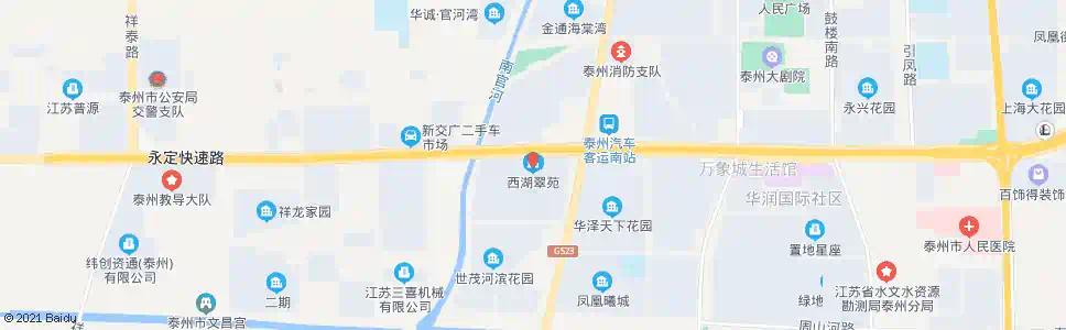 泰州西湖翠苑_公交站地图_泰州公交_妙搜公交查询2025