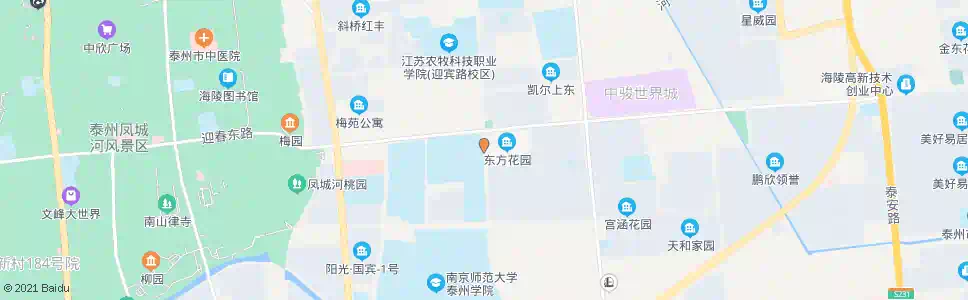 泰州东方花园(西门)_公交站地图_泰州公交_妙搜公交查询2025